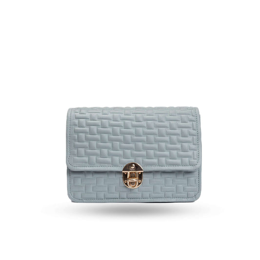 Blue Leather Shoulder Bag