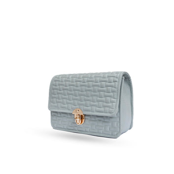 Blue Leather Shoulder Bag