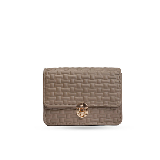 Beige Leather Shoulder Bag