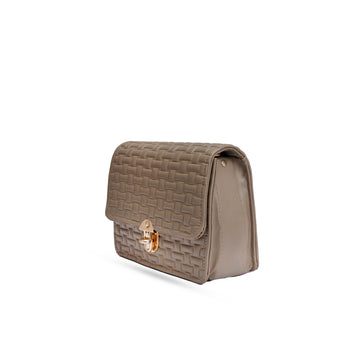 Beige Leather Shoulder Bag